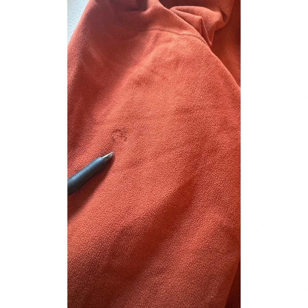 The North Face TKA 100 Fleece Mens L Orange 1/4 Zip Pullover Long Sleeve Hiking